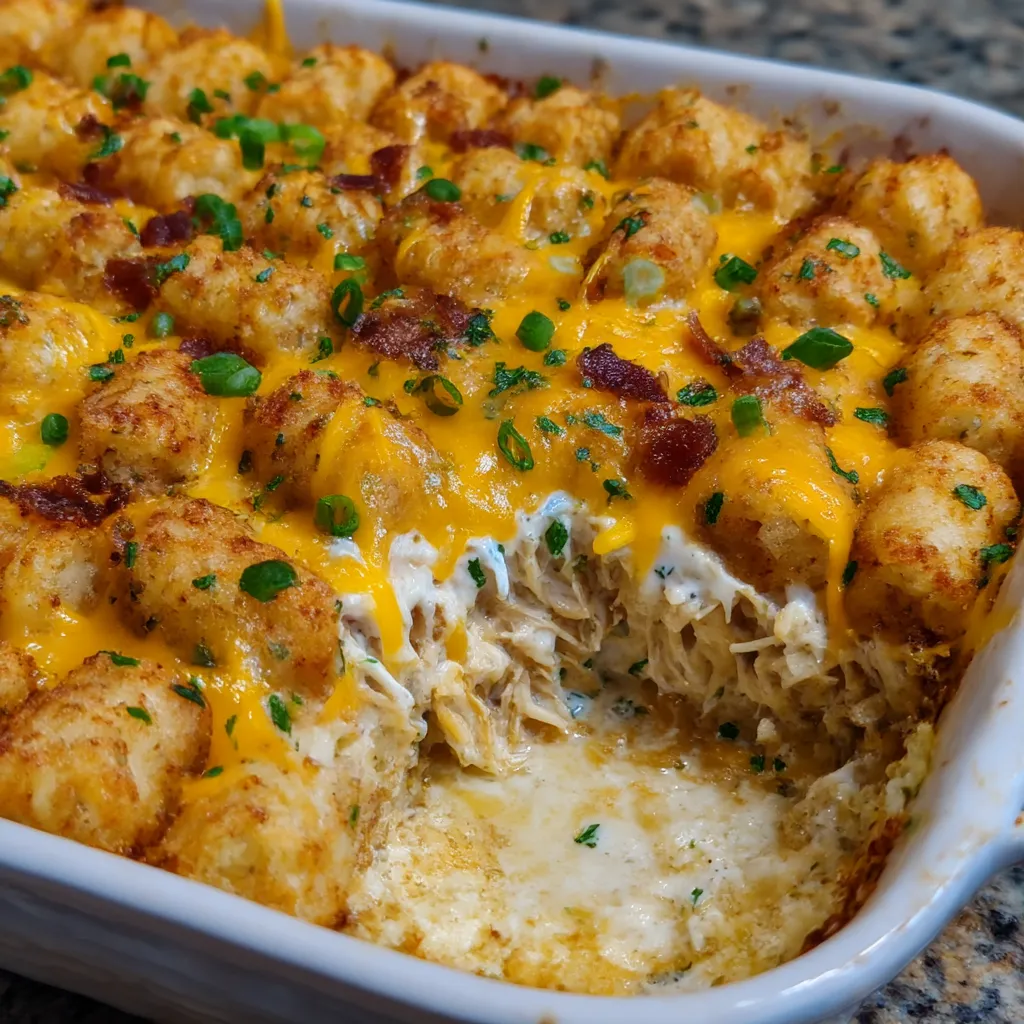 Cracked Out Chicken Tater Tot Casserole