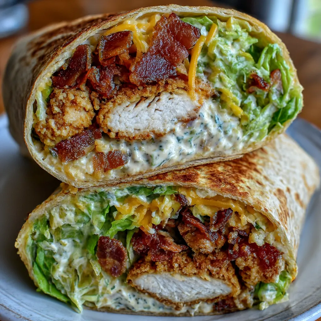 Crispy Chicken Turkey Bacon Ranch Wrap