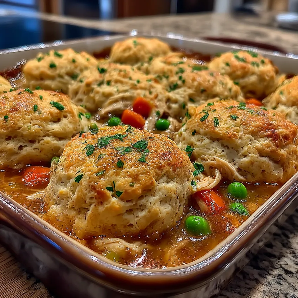 Easy Chicken Cobbler with Red Lobster Biscuits