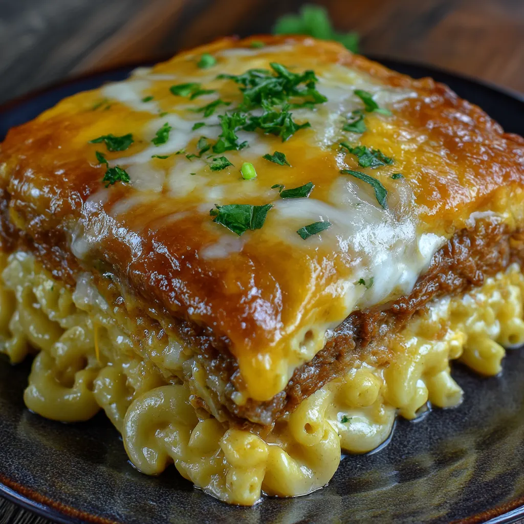 Irresistible Mac and Cheese Meatloaf Casserole