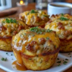 Muffin Tin Turkey and Stuffing Cups with Gravy