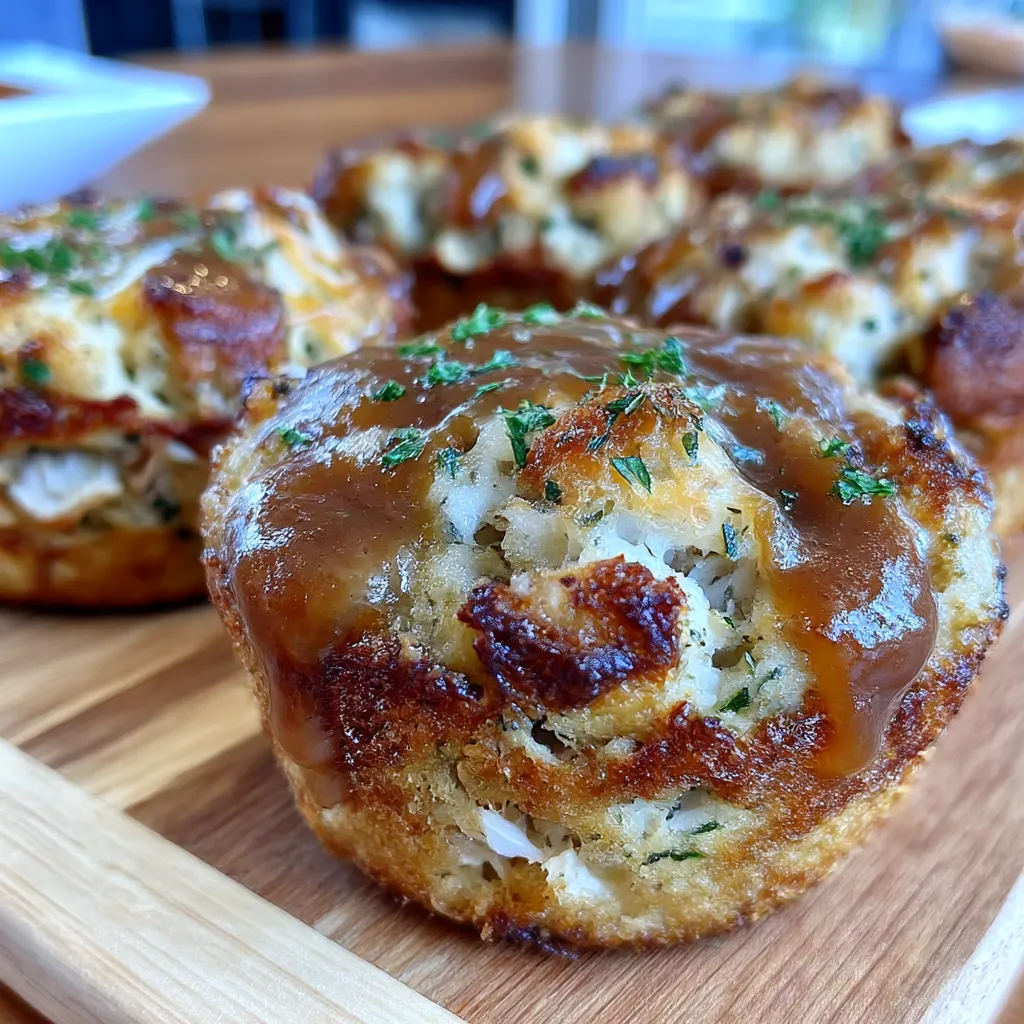 Muffin Tin Turkey and Stuffing Cups with Gravy