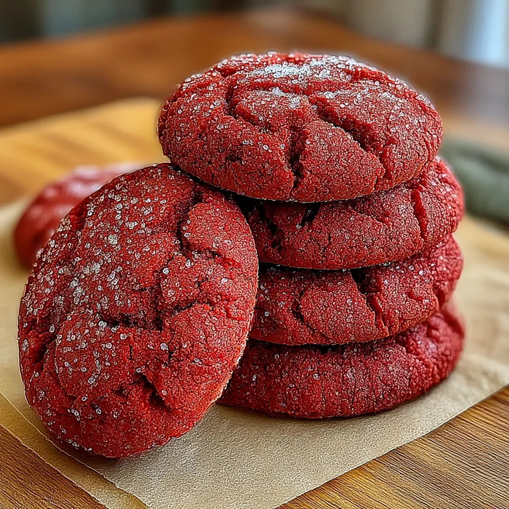 Red Velvet Crinkle Cookies