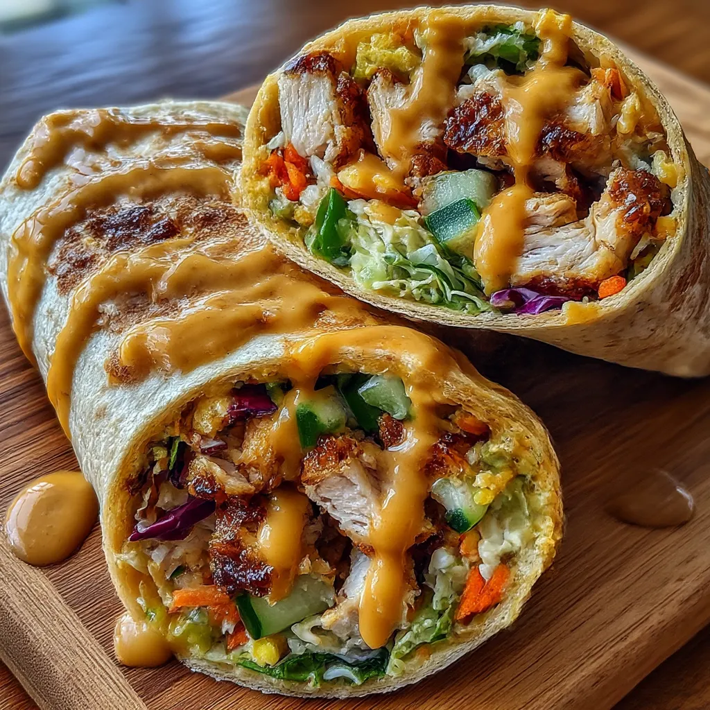 Thai Peanut Chicken Wraps