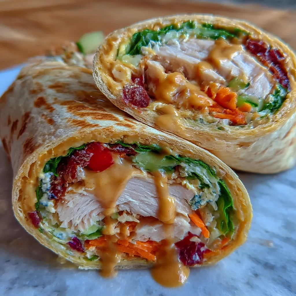 Thai Peanut Chicken Wraps