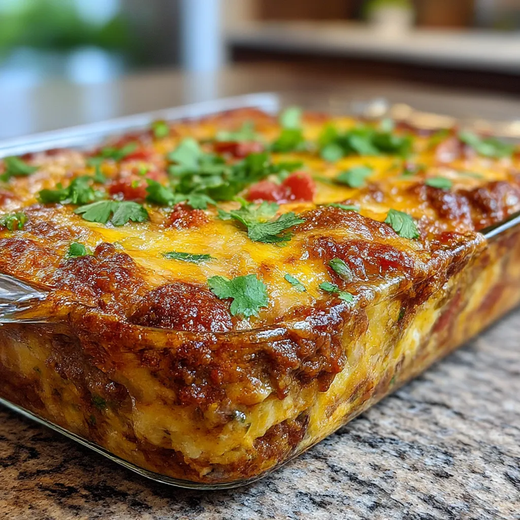 The BEST Beef Enchilada Casserole