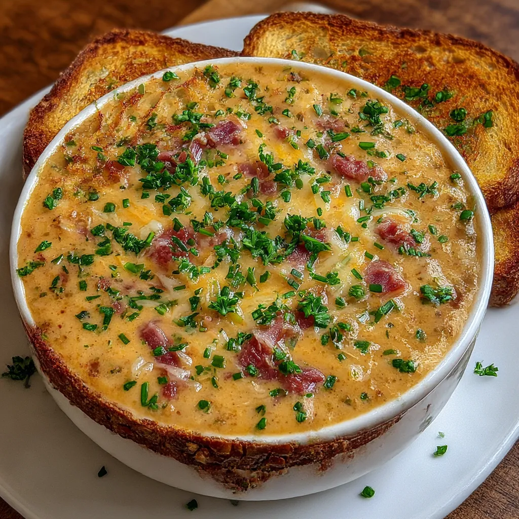 Warm and Creamy Reuben Soup