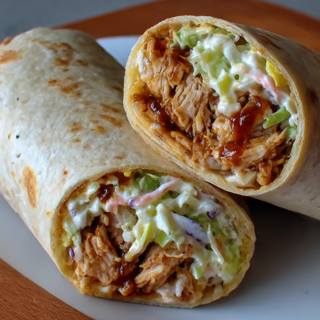 BBQ Chicken Coleslaw Wraps