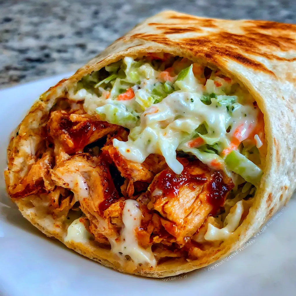 BBQ Chicken Coleslaw Wraps