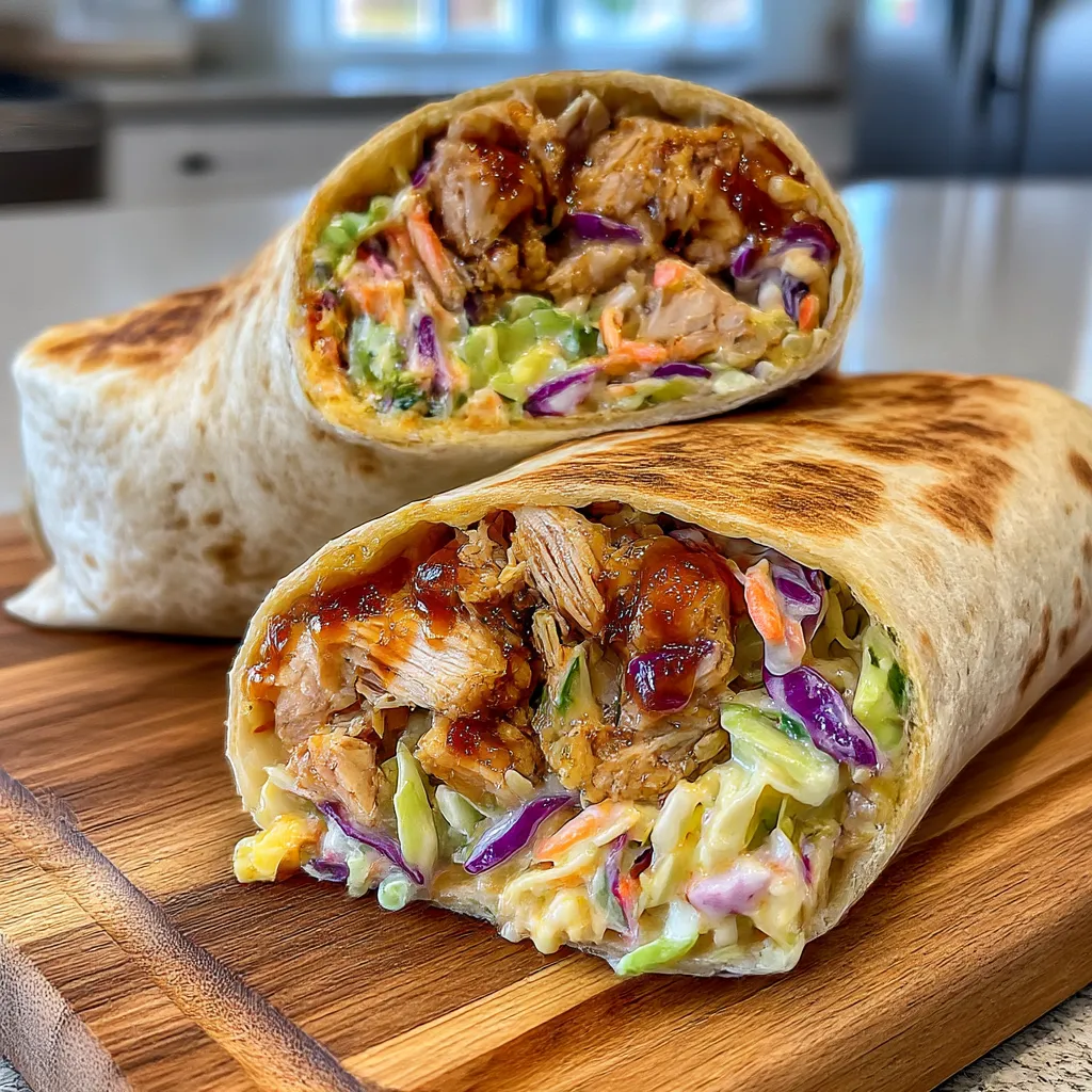 BBQ Chicken Coleslaw Wraps