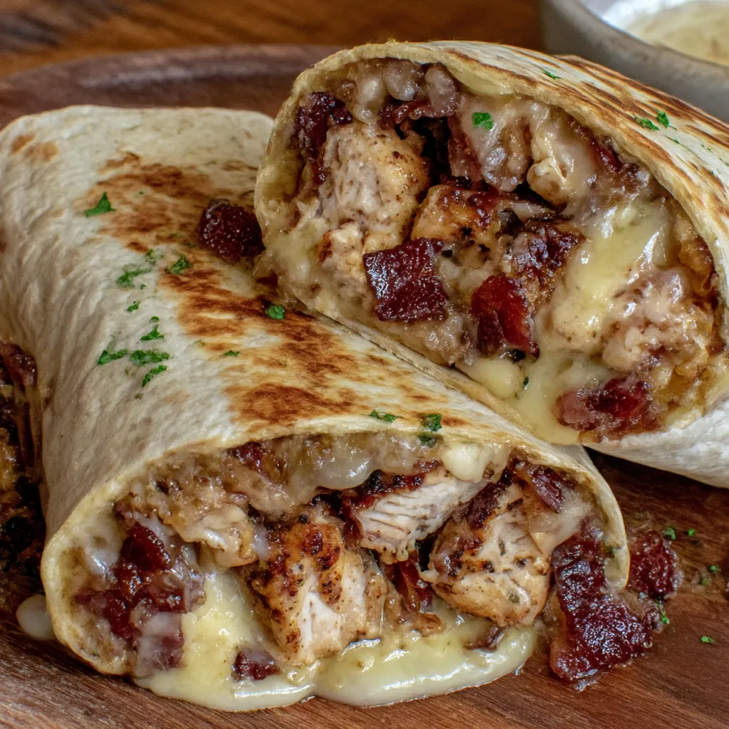 Cheesy Garlic Chicken Wraps