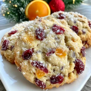Chewy Christmas Cranberry Orange Cookies