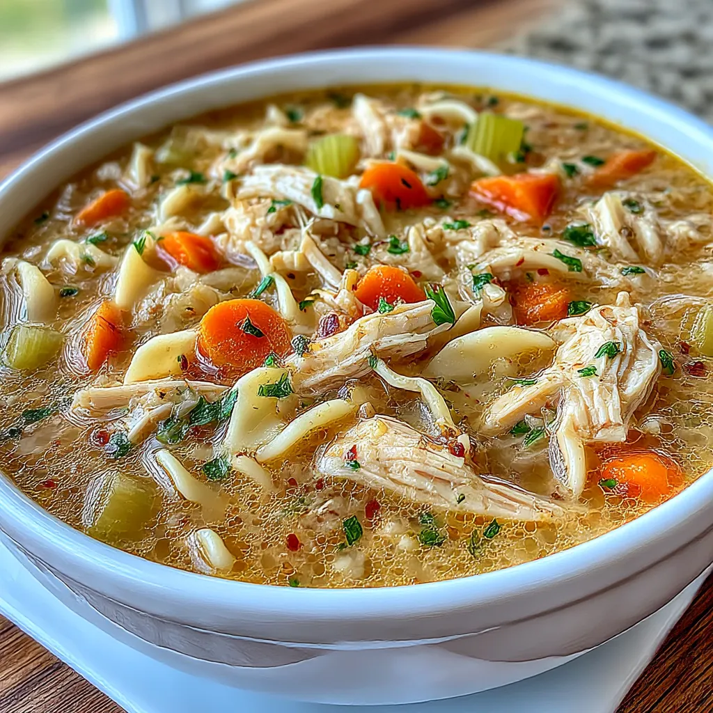 Classic Ginger Garlic Chicken Noodle Soup