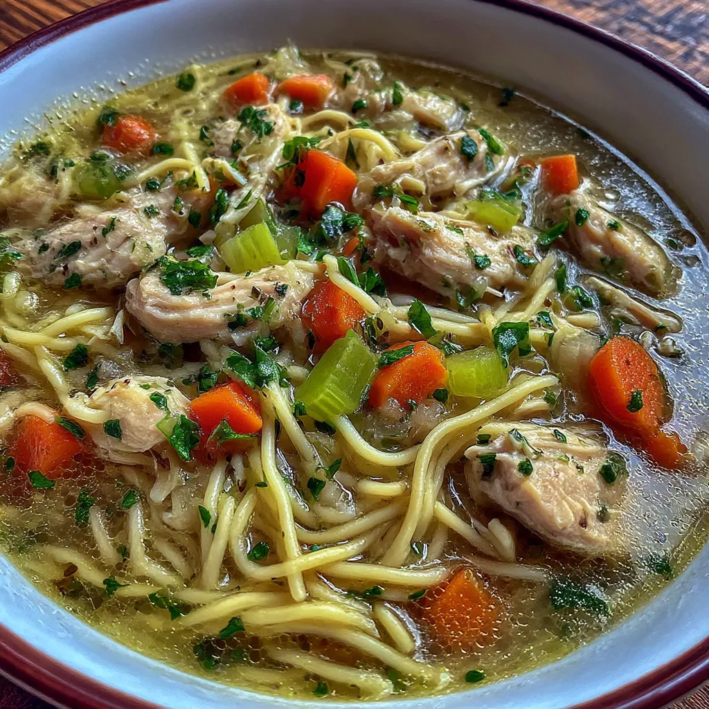 Classic Ginger Garlic Chicken Noodle Soup