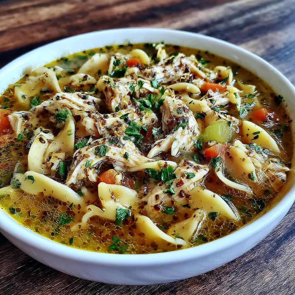 Classic Ginger Garlic Chicken Noodle Soup