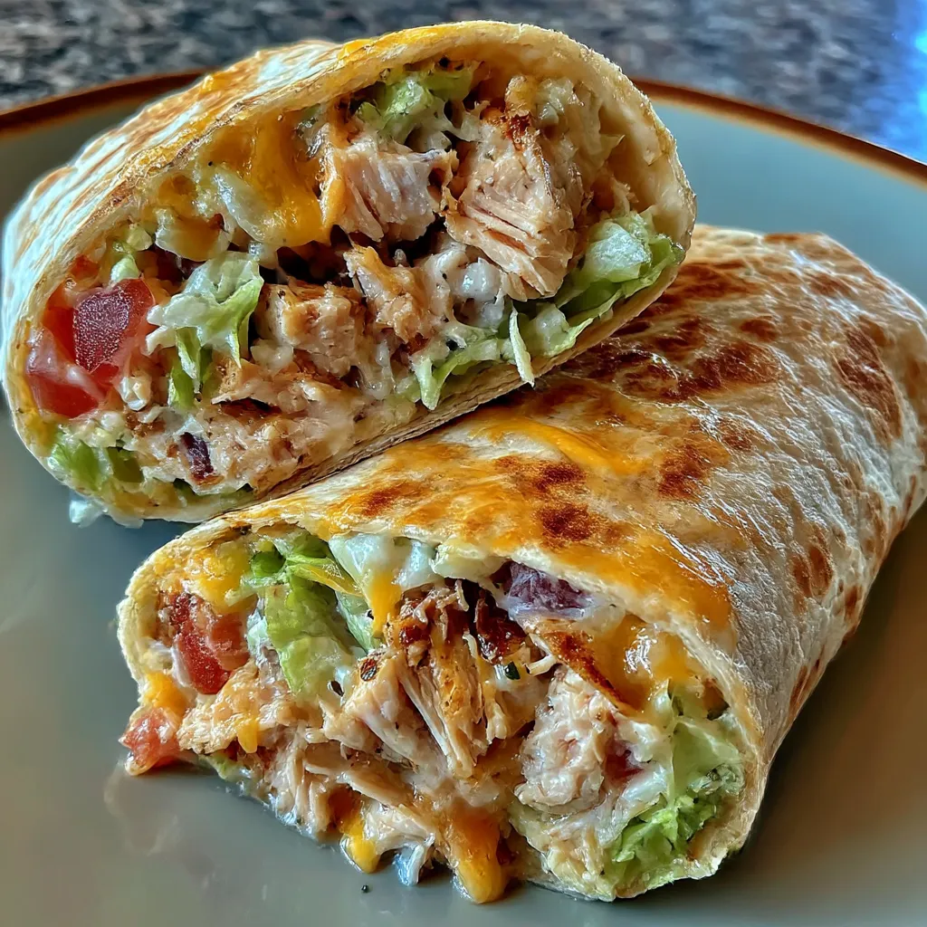 Cozy Cheesy Garlic Chicken Wraps