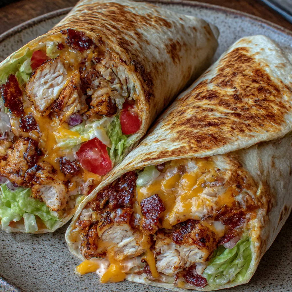 Cozy Cheesy Garlic Chicken Wraps