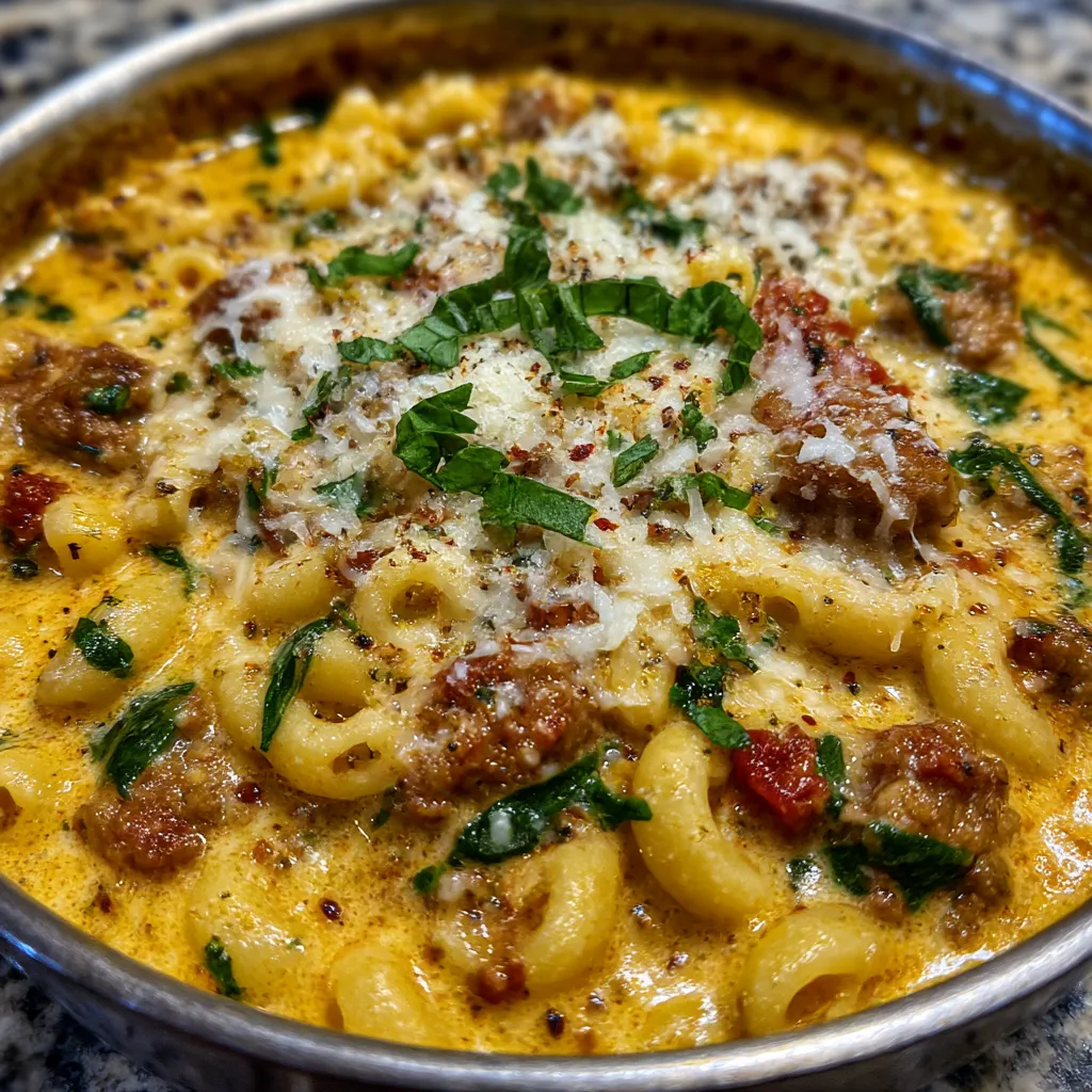 Creamy Parmesan Italian-Style Sausage Ditalini Soup