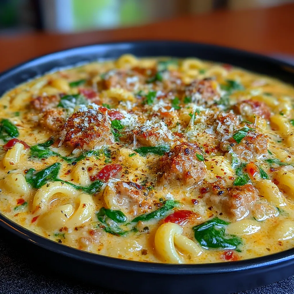 Creamy Parmesan Italian-Style Sausage Ditalini Soup