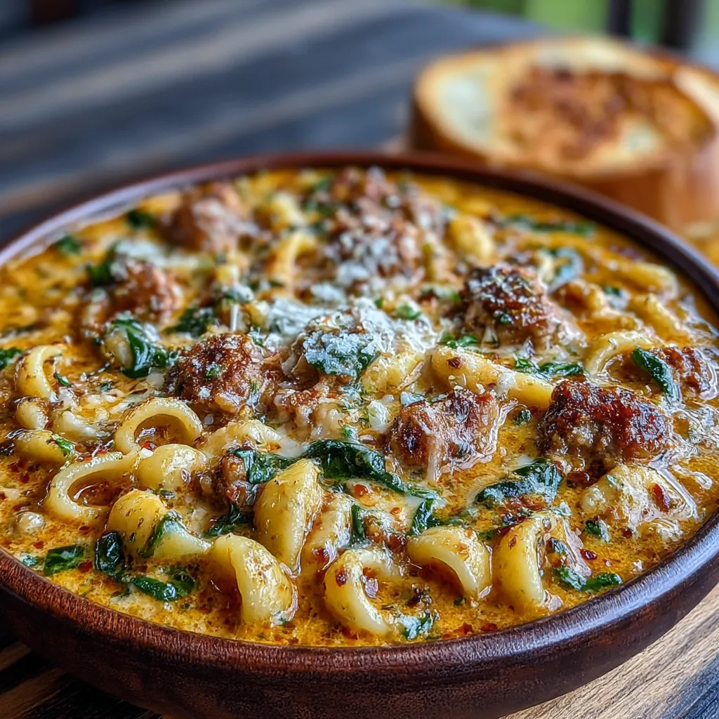 Creamy Parmesan Italian-Style Sausage Ditalini Soup