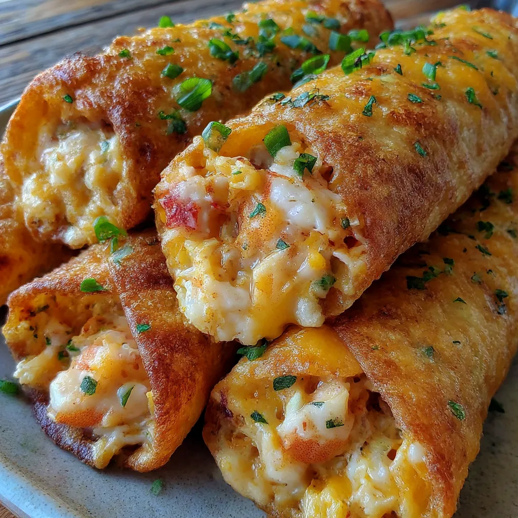 Crispy Crab and Shrimp Queso Taquitos