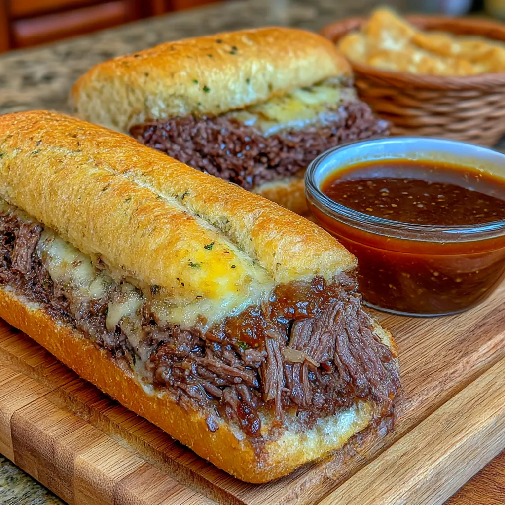 Crockpot French Dip Sandwiches