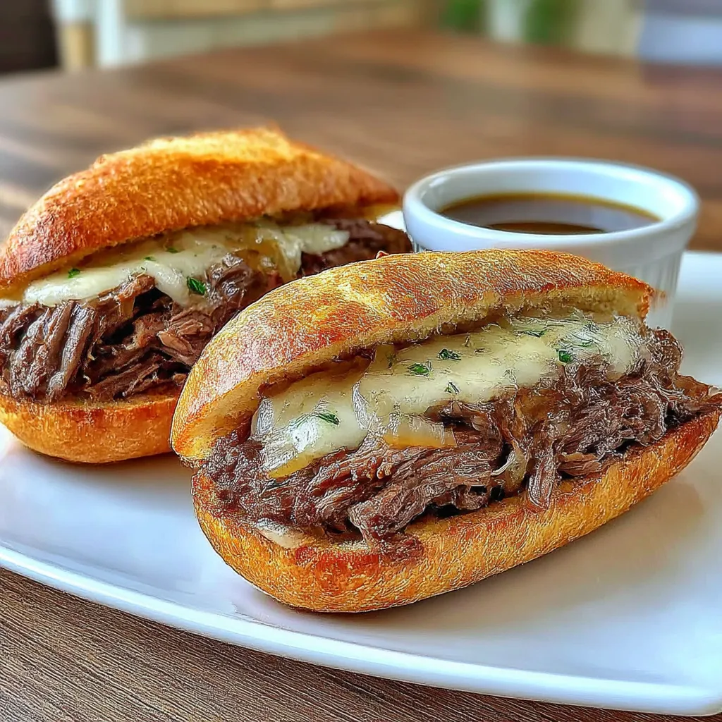 Crockpot French Dip Sandwiches