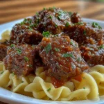 Easiest Crockpot Beef Tips and Noodles Ever