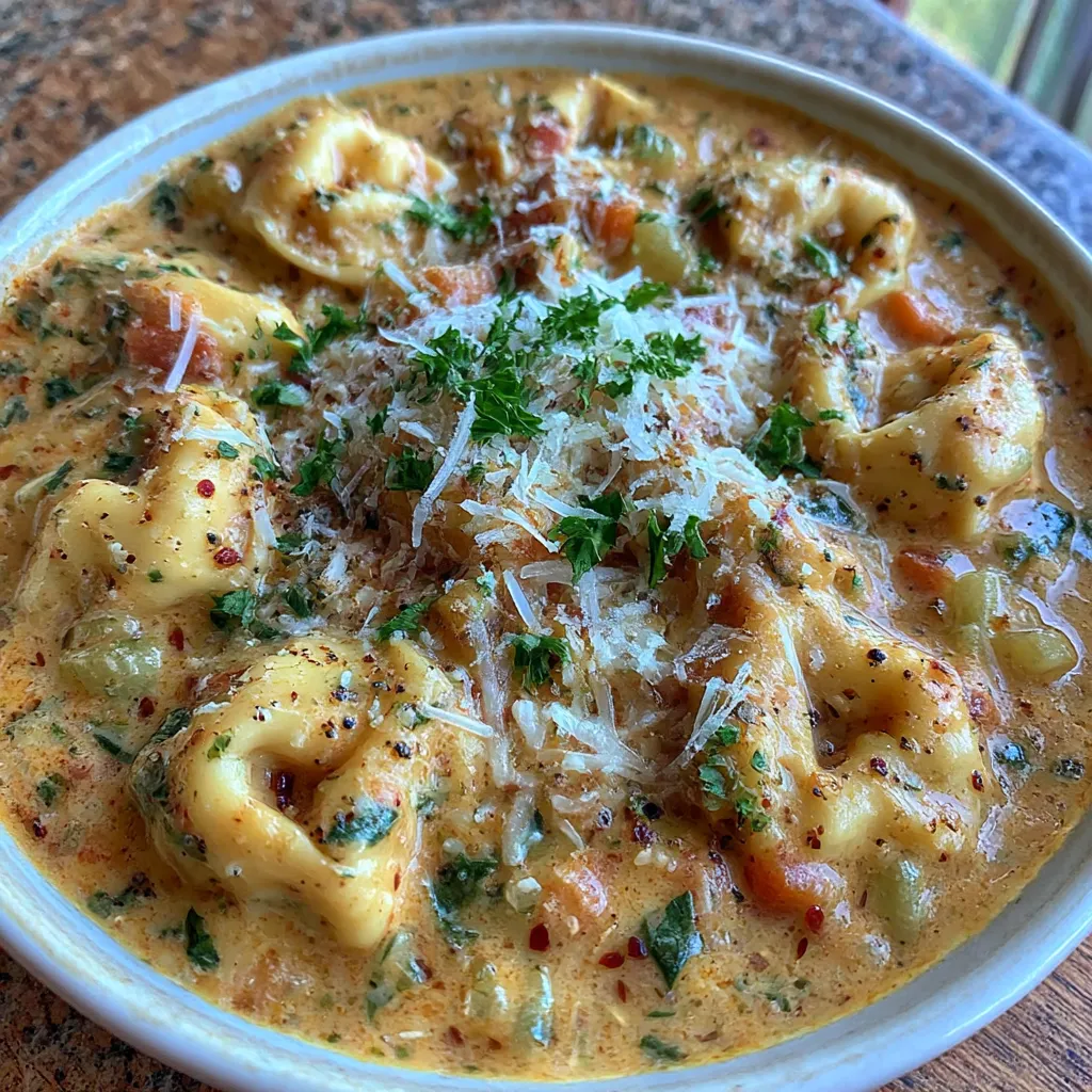 Easy Creamy Tortellini Soup