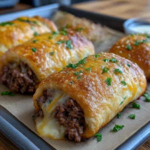 Garlic Butter Beef Cheeseburger Rollups