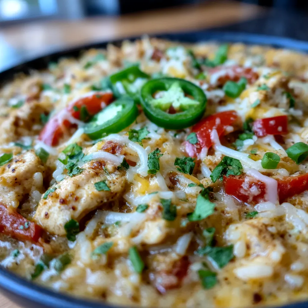 One Pot Pepper Jack Chicken Fajita and Rice Soup