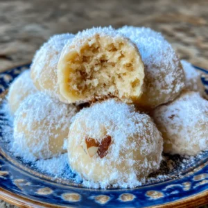 Raspberry Filled Almond Snowball Cookies