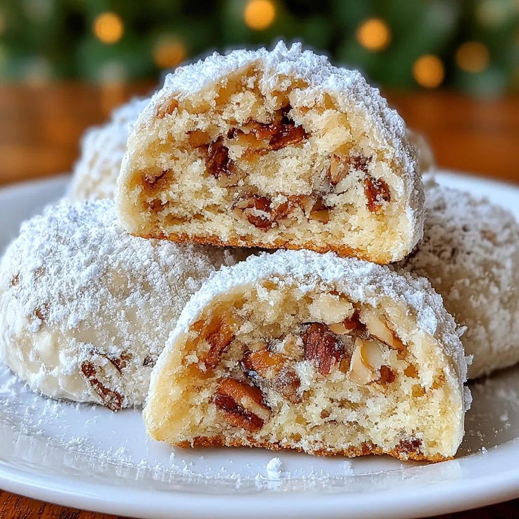 Raspberry Filled Almond Snowball Cookies