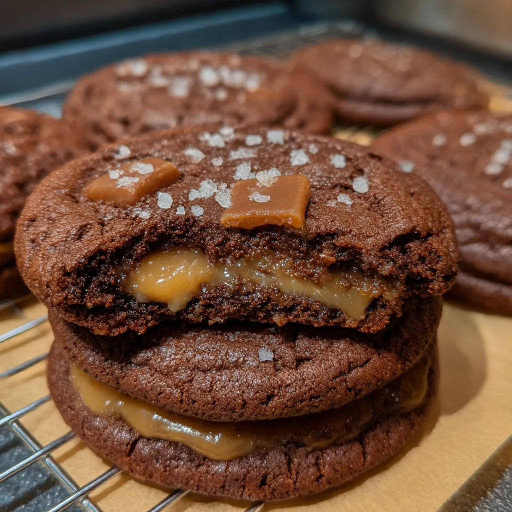 Salted Caramel Chocolate Cookies