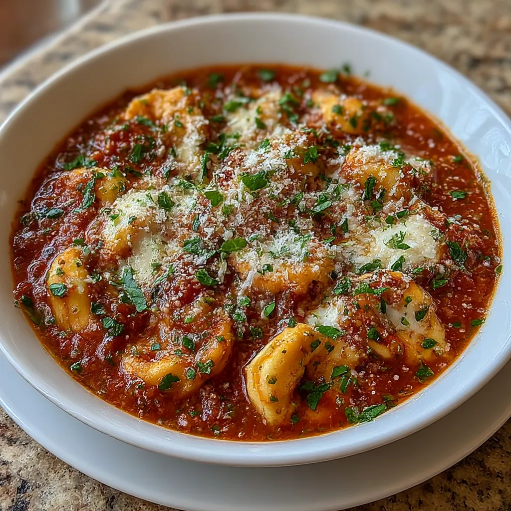 Simple Tomato Tortellini Soup