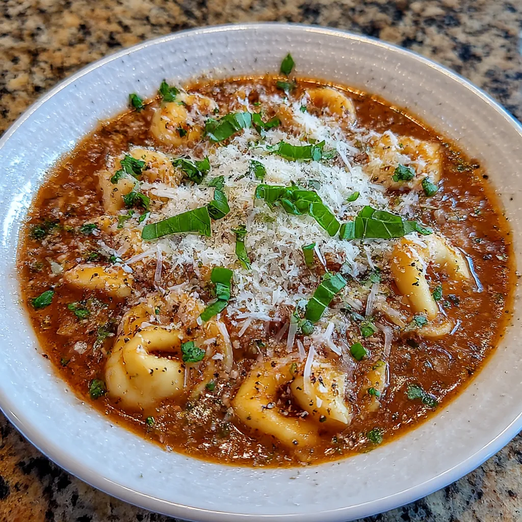 Simple Tomato Tortellini Soup