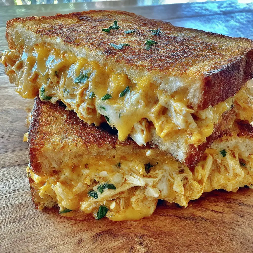 Tasty Buffalo Chicken Grilled Cheese Sandwich