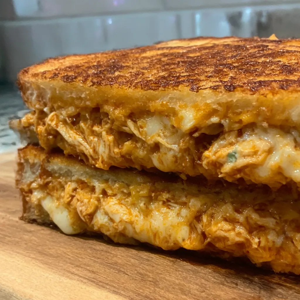 Tasty Buffalo Chicken Grilled Cheese Sandwich