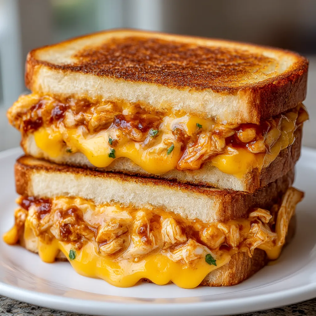 Tasty Buffalo Chicken Grilled Cheese Sandwich