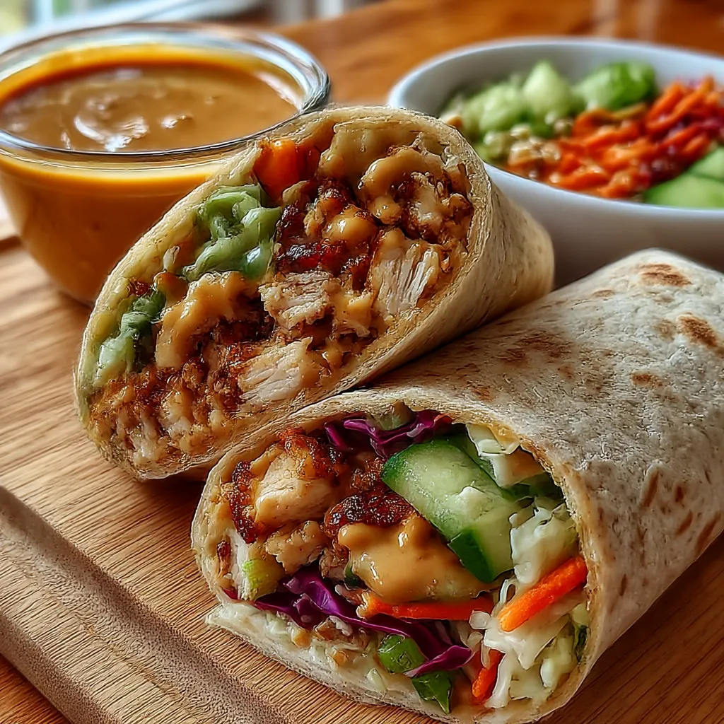 Thai Peanut Chicken Wraps