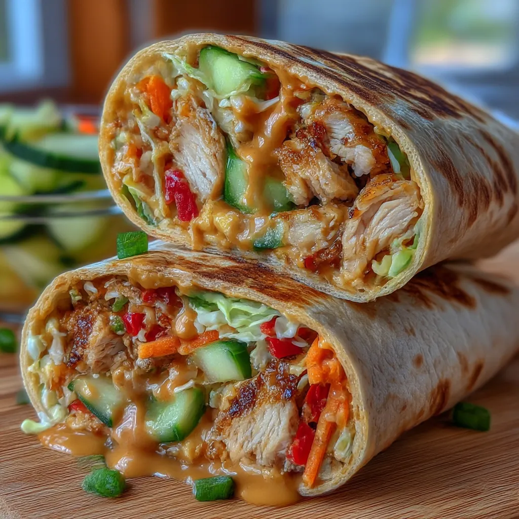 Thai Peanut Chicken Wraps