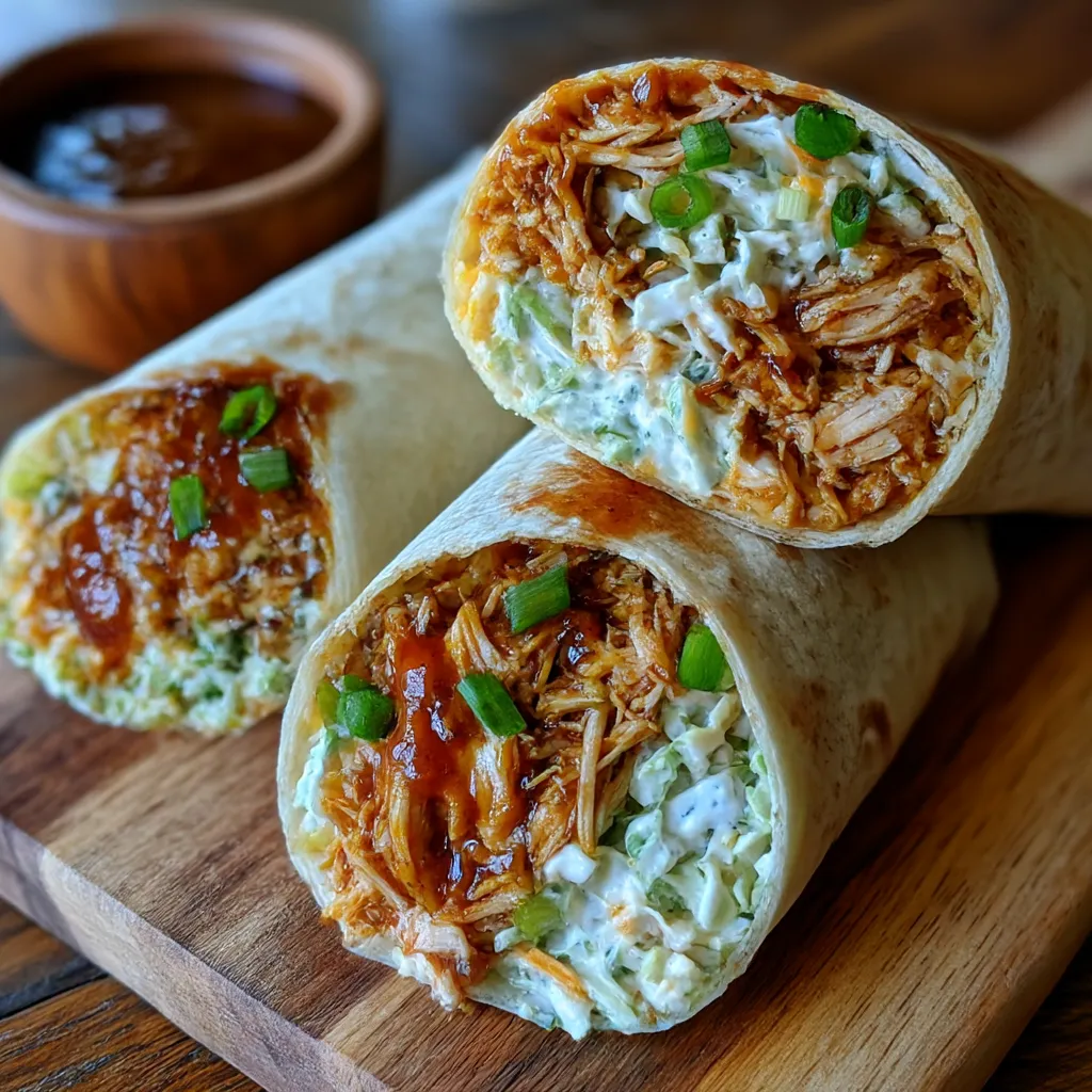 BBQ Chicken Coleslaw Wraps