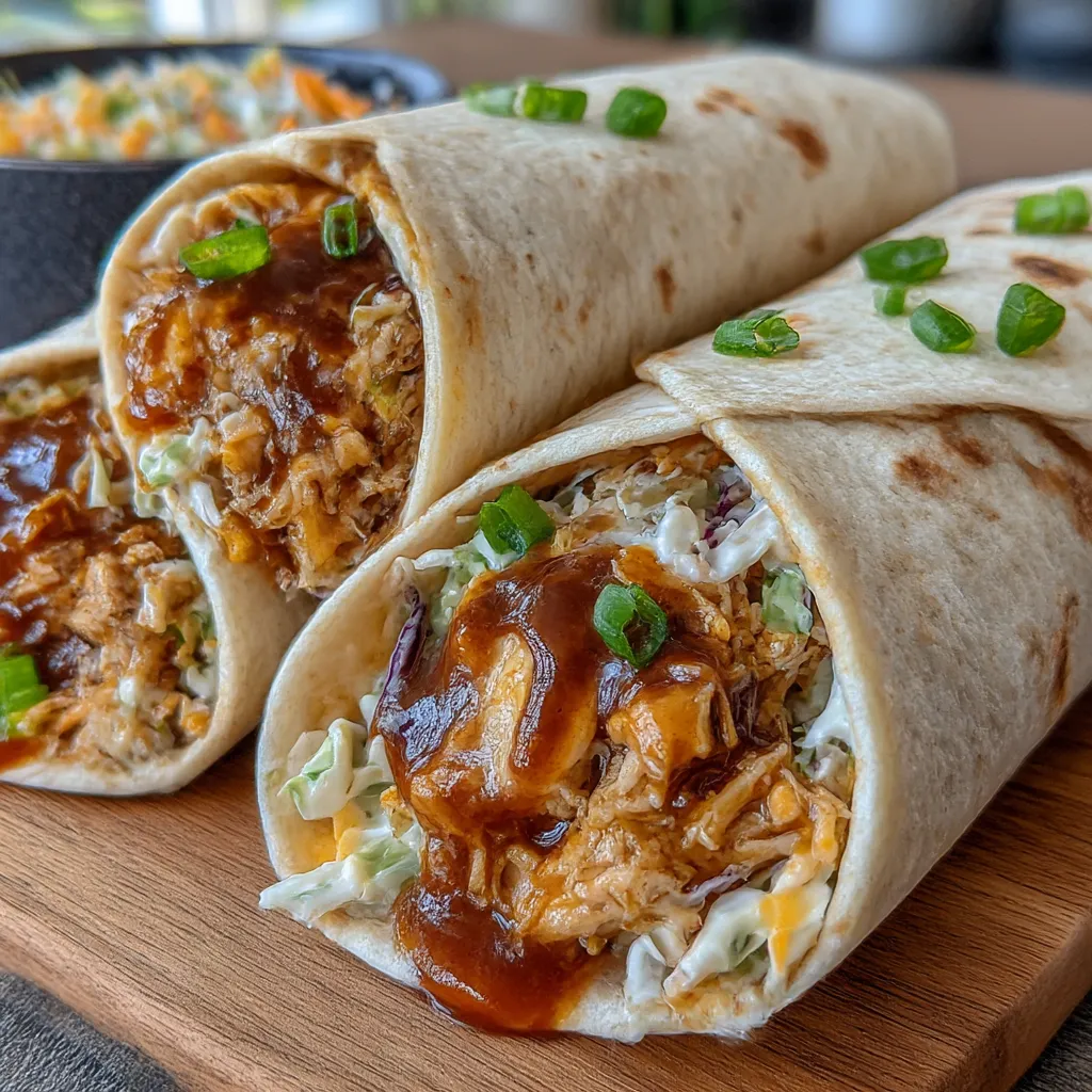 BBQ Chicken Coleslaw Wraps