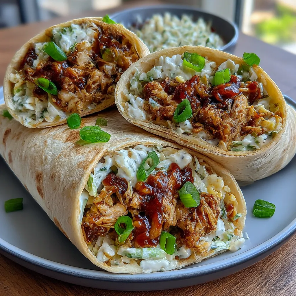 BBQ Chicken Coleslaw Wraps