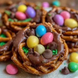 Chocolate Covered Pretzel Nests
