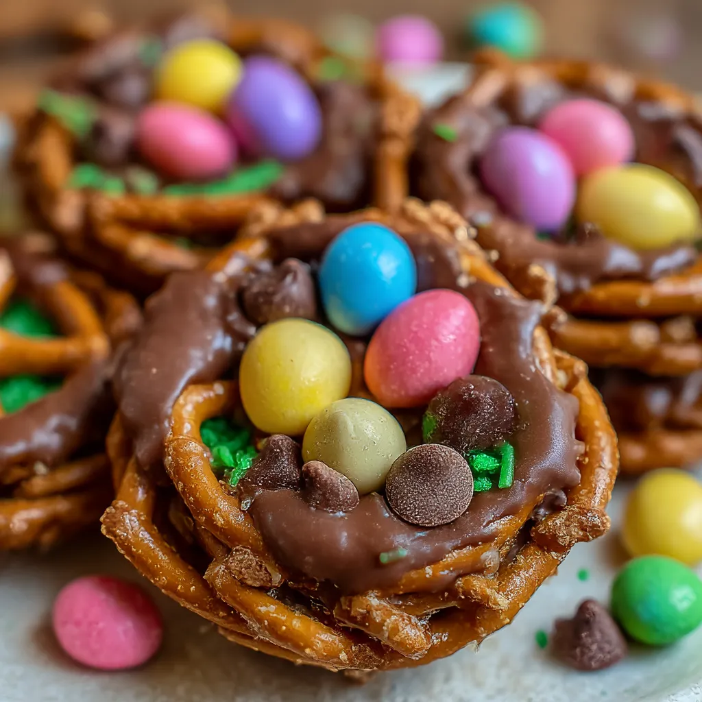 Chocolate Covered Pretzel Nests