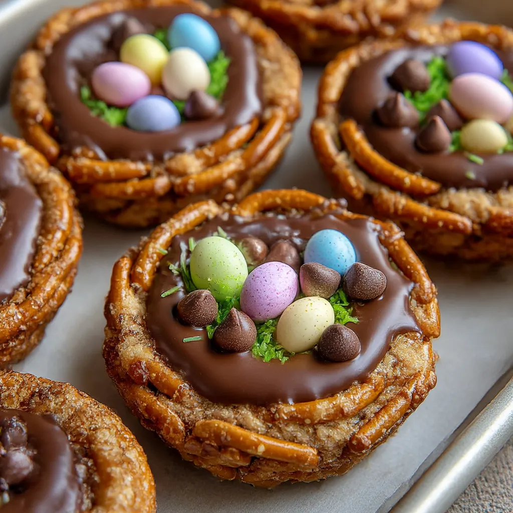 Chocolate Covered Pretzel Nests