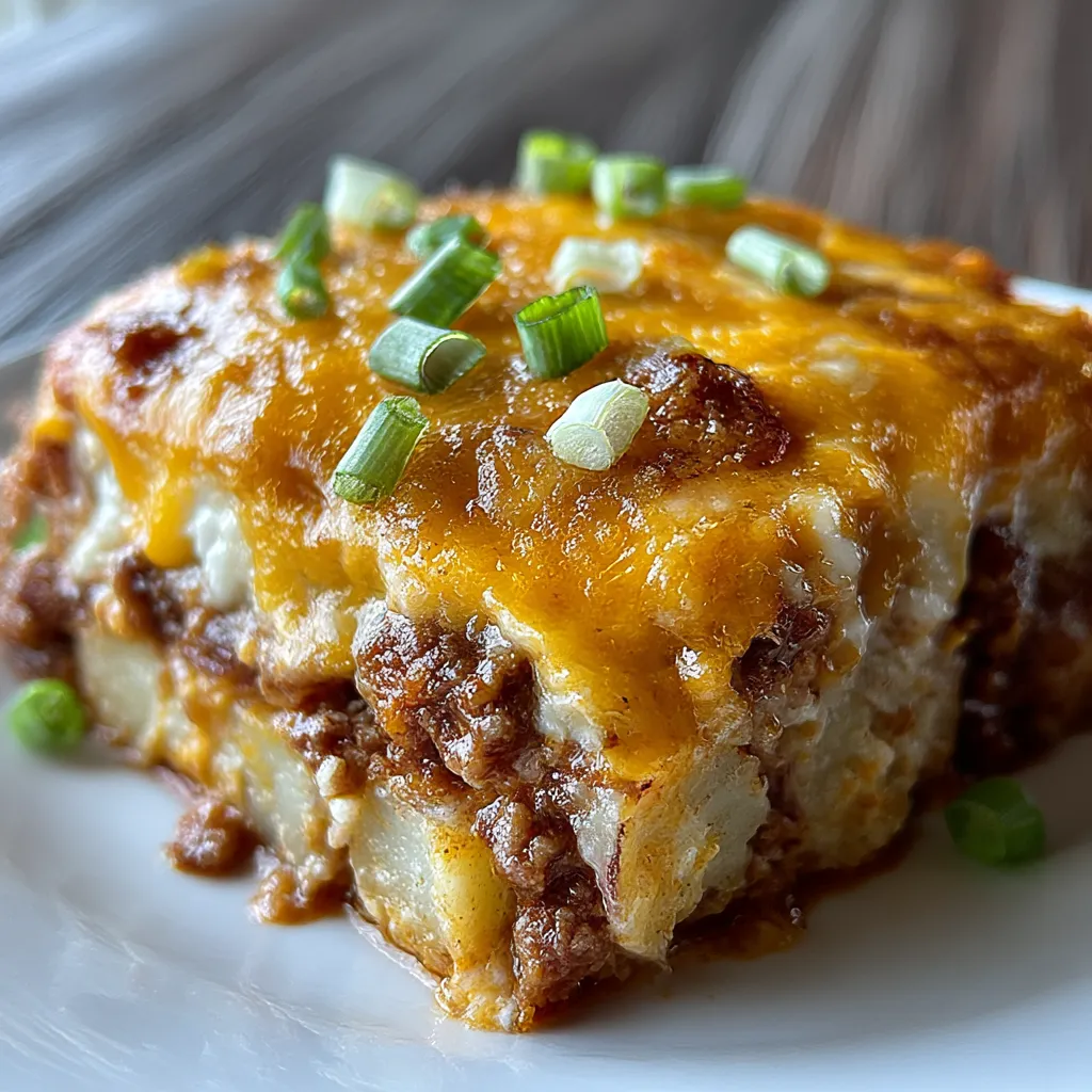 Cozy Chili Cheese Potato Bake
