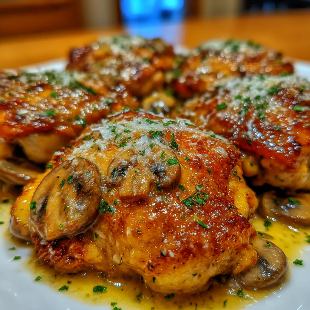 Creamy Garlic Mushroom Chicken Thighs
