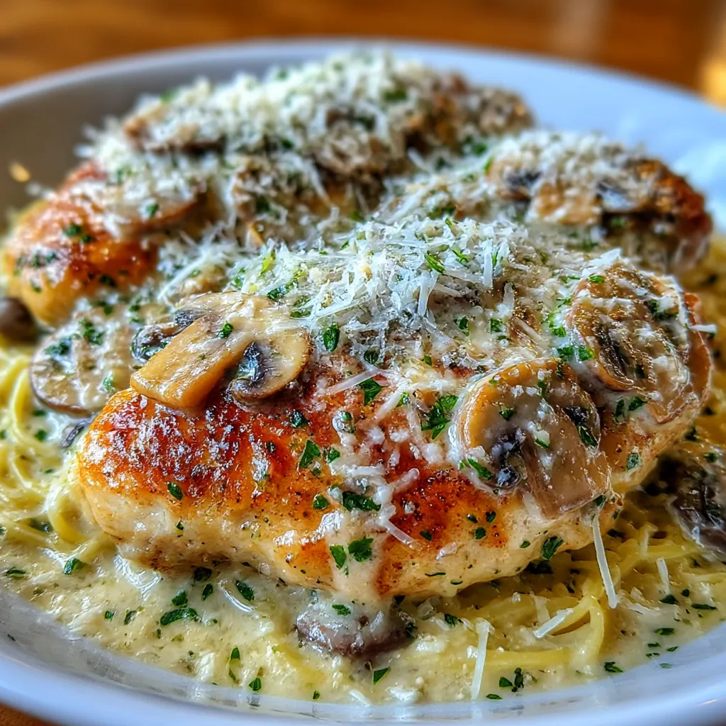 Creamy Mushroom Asiago Chicken
